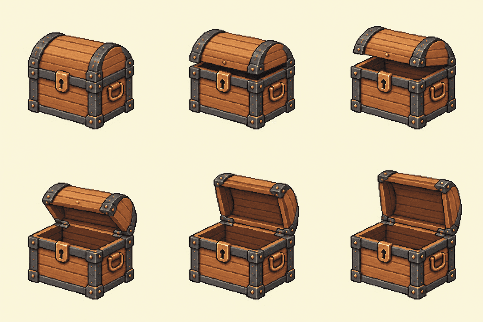A wooden chest in its closed pose